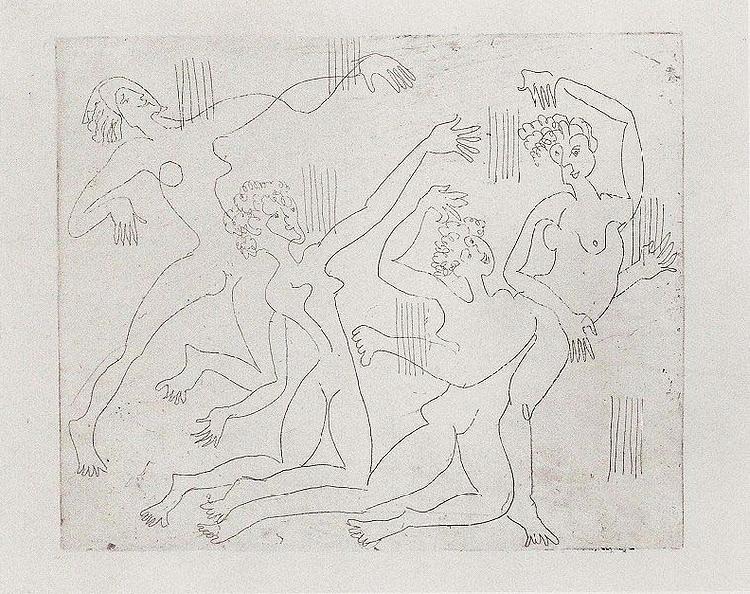 Ernst Ludwig Kirchner Dance-shool - etching Sweden oil painting art